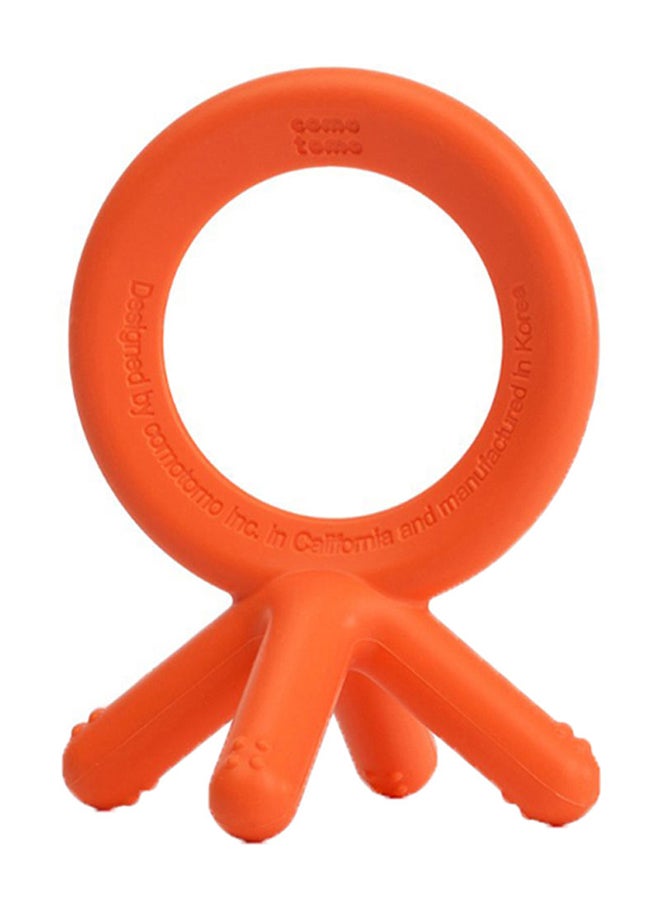 comotomo Silicone Baby Teether 3-12 M Orange - Image 1
