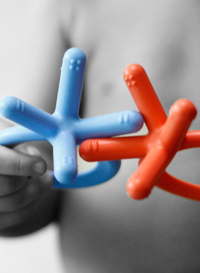 comotomo Silicone Baby Teether 3-12 M Orange - Image 4