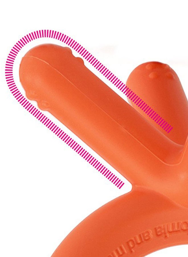 comotomo Silicone Baby Teether 3-12 M Orange - Image 3