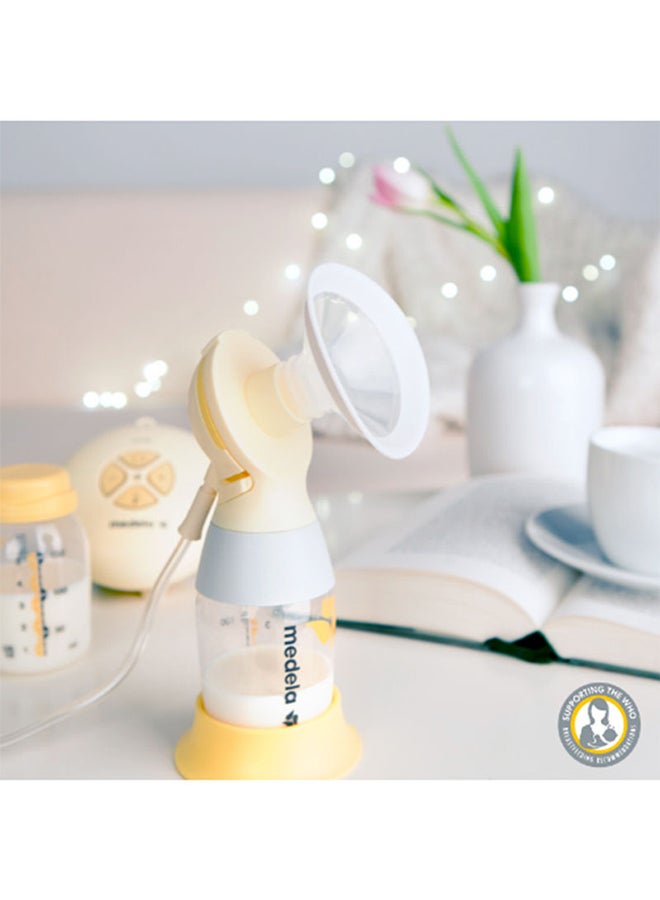 Medela - 2-Phase Expression Technology Swing Flex Electric Breast Pump, Rotated 360 Degree, Soft, Smooth, Flexible, Portable - Yellow - Image 1