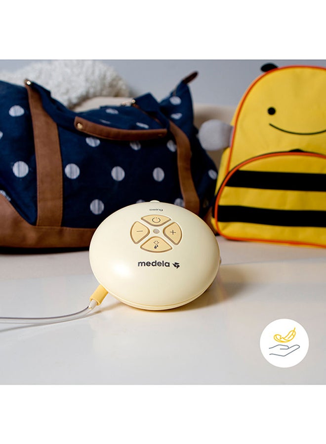Medela - 2-Phase Expression Technology Swing Flex Electric Breast Pump, Rotated 360 Degree, Soft, Smooth, Flexible, Portable - Yellow - Image 1