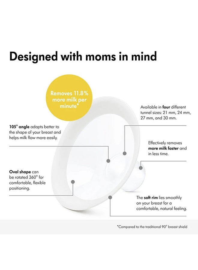 Medela - Pack Of 2 Personal Fit Flex Breast Shields, X - Large 30Mm Breast Pump Flanges, Made Without Bpa, Shaped Around You For Comfortable And Efficient Pumping - Image 1