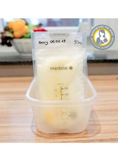 Medela Breastmilk Storage Bags, 50 Pieces - Safe Storage , Pre-Sterilized, Leak-Proof Design, Space-Saving Design With Easy-To-Read Measurements  - Image 4