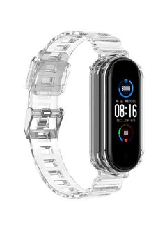 MARGOUN Replacement Silicone Strap For Xiaomi Mi Band 5/ 6 Fitness Tracker Clear  - Image 1