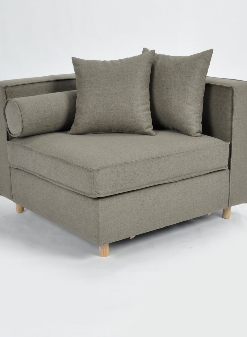 Switch - Modular Sofa - Can be Assembled to Become 2/3 Seater L shape - Upholstered in Fabric, Light Grey Wood Couch - 90X90X81 - Relaxing Sofa light grey 90X90X81cm - Image 1