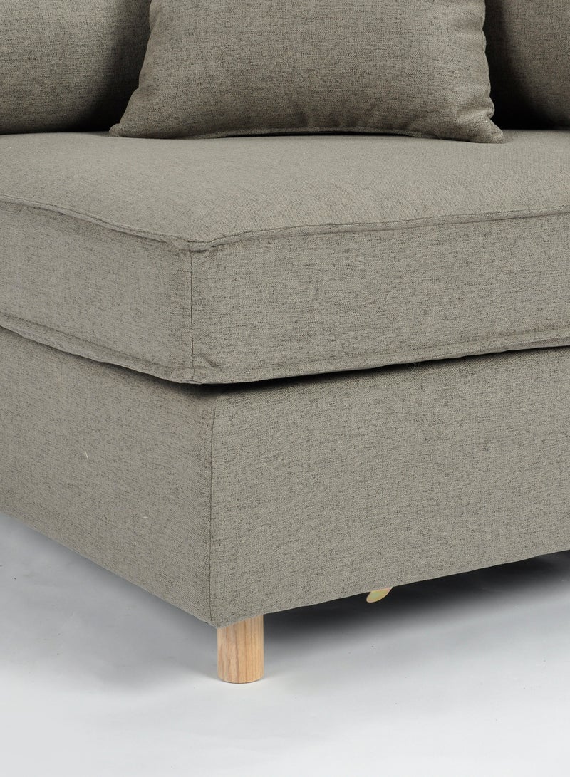 Switch - Modular Sofa - Can be Assembled to Become 2/3 Seater L shape - Upholstered in Fabric, Light Grey Wood Couch - 90X90X81 - Relaxing Sofa light grey 90X90X81cm - Image 1