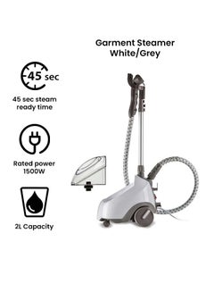 KENWOOD Garment Steamer, Folding Rack, Trouser Press, Glove, 2 L 1500 W GSP65.000WH White/Grey  - Image 2