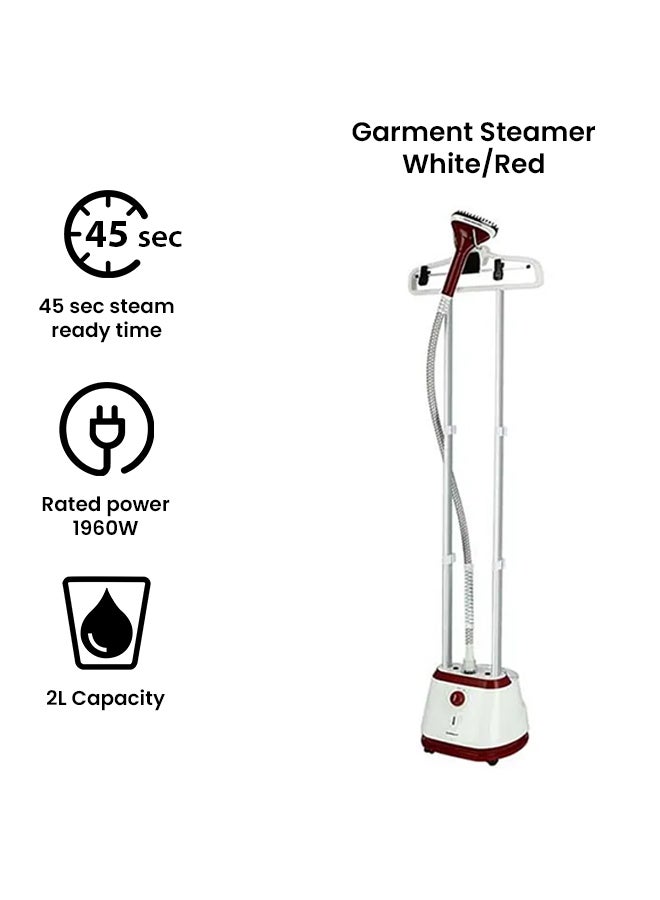Olsenmark Electric Garment Steamer 2.0 L 1960.0 W OMGS1761 White/Red - Image 2