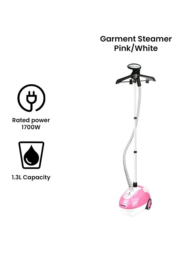 SONASHI - Garment Steamer - Suitable for All Fabrics | Automatic Re-Start and Double Safety System | Big Water Tank 1.3L with Overheat Protection | Continuous Working 40 MINs 1.3 L 1700 W SGS-321 Pink - Image 1