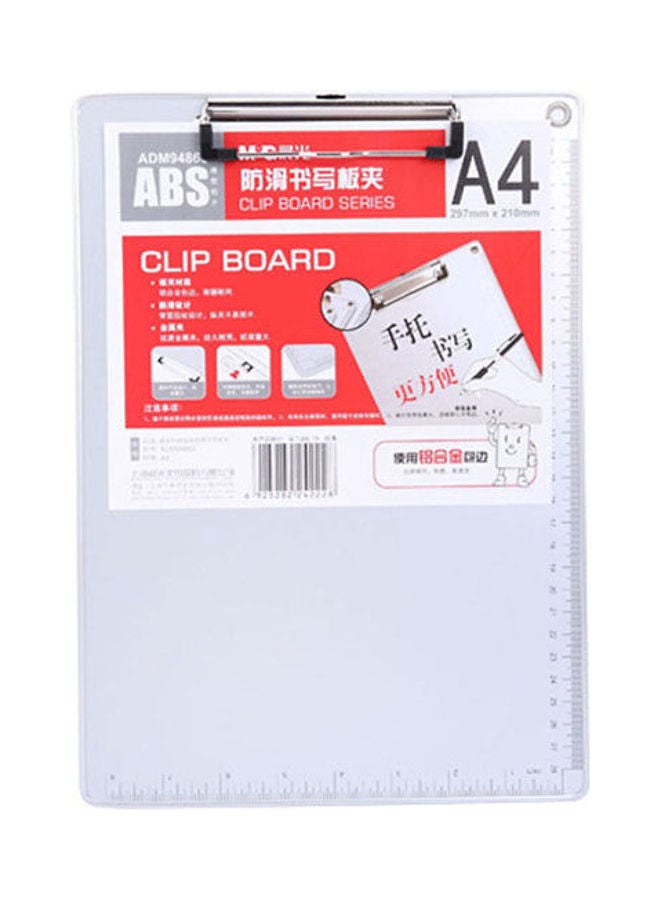 M&G Chenguang A4 Line Type Clip Non-Slip Writing Board Clip White  - Image 1