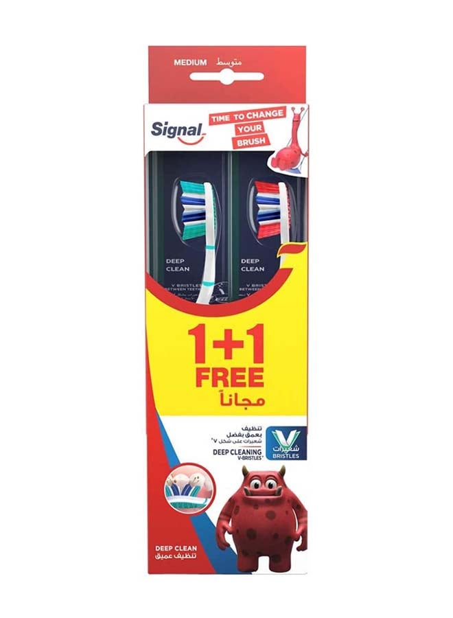 Signal Toothbrush V-Bristles, Medium, Buy 1 Get 1 Free Multicolour  - Image 2