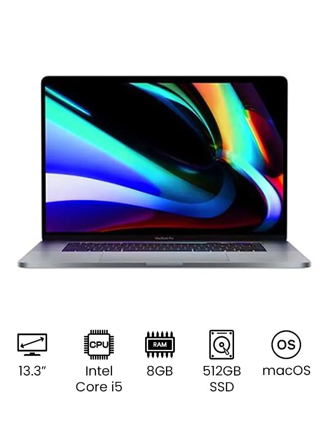 MacBook Pro MXK72 With 13-Inch Display, Core i5 1.4 Ghz Quad Processor/8GB RAM/512GB SSD/Intel Iris Plus Graphics 645/MacOS/English Keyboard English Silver
