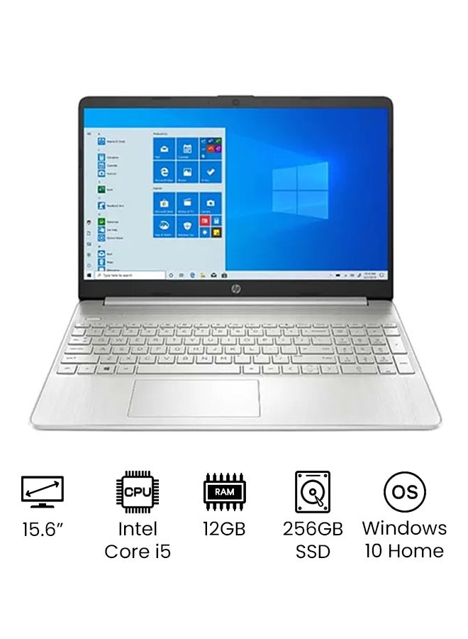 HP - 15-dy2056ms (Upgraded Version) Laptop With 15.6-Inch Full HD Display, 11th Gen Core i5-1135G7 Processor/12GB RAM/256GB SSD/Intel Iris Xe Graphics/Windows 10 Home /International Version English/Arabic Silver - Image 1