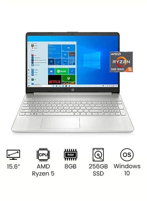 لابتوب EF2127WM-‏15 بشاشة مقاس 15.6 بوصة بدقة كاملة الوضوح ومعالج إيه إم دي ريزين5500-‏5/ذاكرة رام 8 جيجابايت/محرك أقراص SSD سعة 256 جيجابايت/بطاقة رسومات إيه إم دي راديون R5/نظام تشغيل ويندوز 10/إصدار عالمي اللغة الإنجليزية فضي