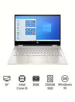 Pavilion x360 2-in-1 (Upgraded Version) Laptop With 14-Inch Touch-Screen Full HD Display, 11th Gen Core i5 Processer/8GB RAM/256GB SSD/Intel UHD Graphics/Windows 10 /International Version English Warm Gold