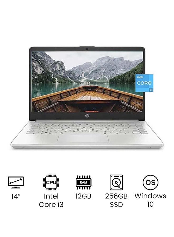 (Upgraded Version) 14-DQ2055WM Laptop With 14-Inch HD Display, 11th Gen Core i3 1115G4 Processor/12GB RAM/256GB SSD/Intel UHD Graphics/Windows 10 English Silver