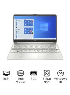 إتش بي لابتوب ‎15-DY2172 بشاشة مقاس 15.6 بوصة بدقة كاملة الوضوح ومعالج كور i7-1165G7 الجيل الحادي عشر/ ذاكرة رام 8 جيجابايت/ محرك أقراص اس اس دي سعة 512 جيجابايت/ بطاقة رسومات أيريس اكس اي/ نظام تشغيل ويندوز 10 اللغة الإنجليزية فضي  - Image 1