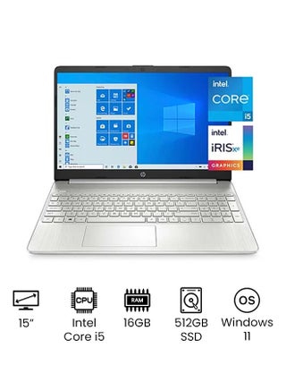 15-dy2095wm (Upgraded Version) Laptop With 15.6-Inch Full HD Display, 11th Gen Core i5-1135G7 Processer/16GB RAM/512GB SSD/Intel UHD Graphics/Windows 11 English Silver - v1645115686/N52174156A_1