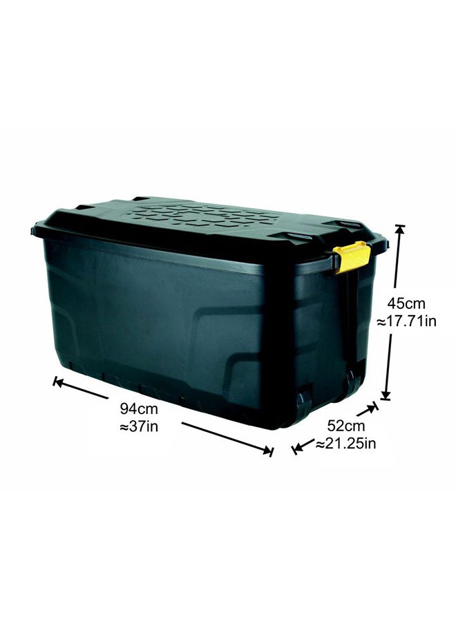 Strata - Heavy Duty Outdoor Storage Box With Wheels (Made In UK) 145 litre Black 94x52x45cm Black 94x52x45cm - Image 1