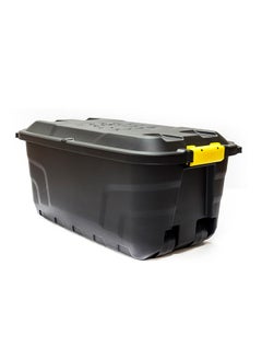 Strata Heavy Duty Outdoor Storage Box With Wheels (Made In UK) 75 litre Black 77x42x40cm Black 77x42x40cm  - Image 1