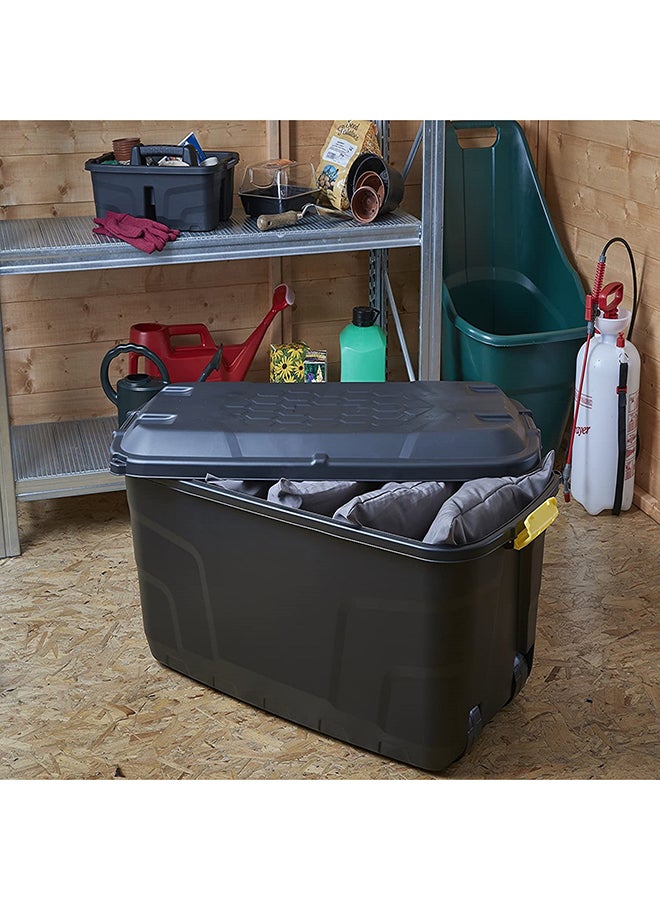 Strata - Heavy Duty Outdoor Storage Box With Wheels (Made In UK) 145 litre Black 94x52x45cm Black 94x52x45cm - Image 1