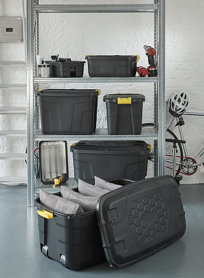 Strata - Heavy Duty Outdoor Storage Box With Wheels (Made In UK) 145 litre Black 94x52x45cm Black 94x52x45cm - Image 1