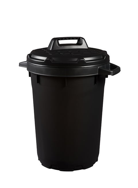 Heavy Duty Bin With Lid (Made In UK) 90-liter Black 49x75cm