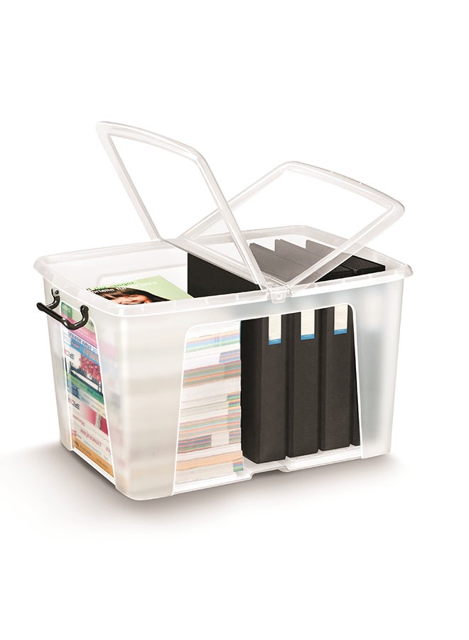Strata Smart Box With Folding Lid (Made In UK) 65-liter Clear 61x46x34.5cm - Image 1