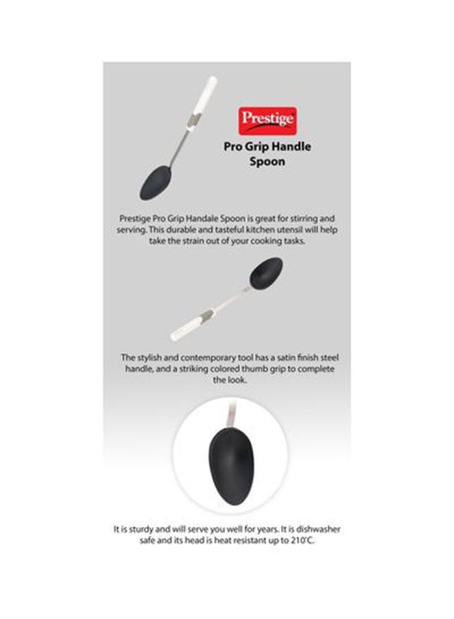 Prestige Pro Grip Handle Spoon White/Black/Silver 9.2x4.4cm  - Image 2