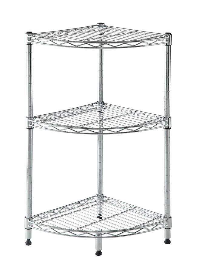 Cameltough - CamelTough Wire Rack 3 Shelf Adjustable Storage Rack  Heavy Duty Shelving Unit for Pantry  Laundry  Bathroom  Kitchen  Garage Closet Organization  132Lbs Capacity  Chrome  35L X 35W X 70H cm  HTC-WR610 Chrome 35 x 35 x 70centimeter - Image 1