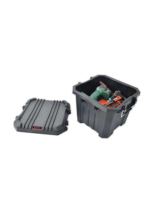 Tactix - Heavy Duty Outdoor Storage Box 30 Litre Black 32.5x40.8x38.3cm - Image 1