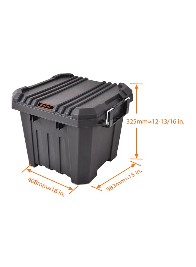 Tactix - Heavy Duty Outdoor Storage Box 30 Litre Black 32.5x40.8x38.3cm - Image 1