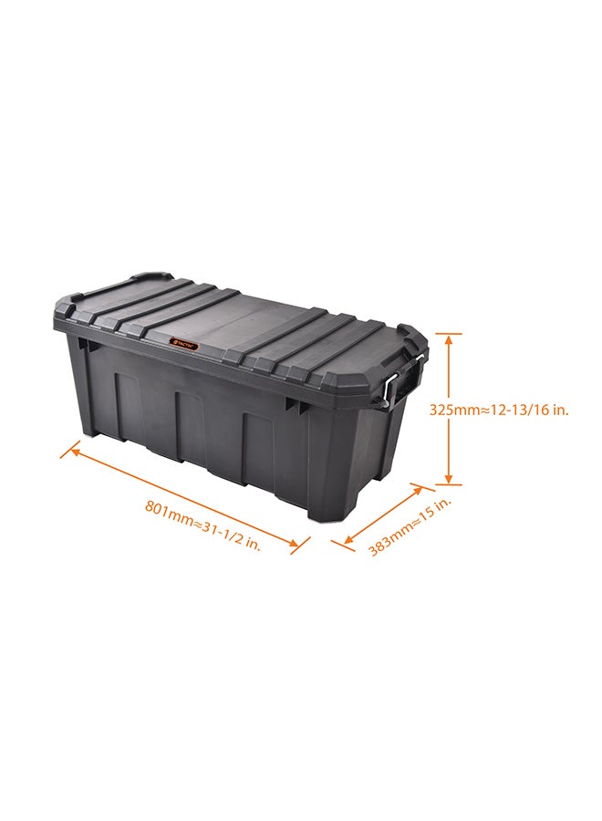 Tactix - Heavy Duty Outdoor Storage Box 60 litre Black 80.1x38.3x32.1cm - Image 1