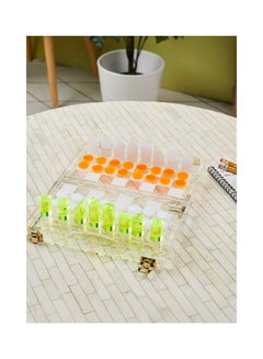 Premium Neon Lucite Mini Chess and Checkers Game One Size