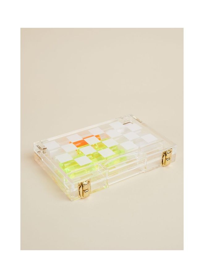 ساني لايف - Premium Neon Lucite Mini Chess and Checkers Game One Size - Image 1