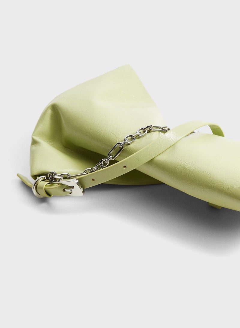 MANGO - Top Handle Satchel Green - Image 1