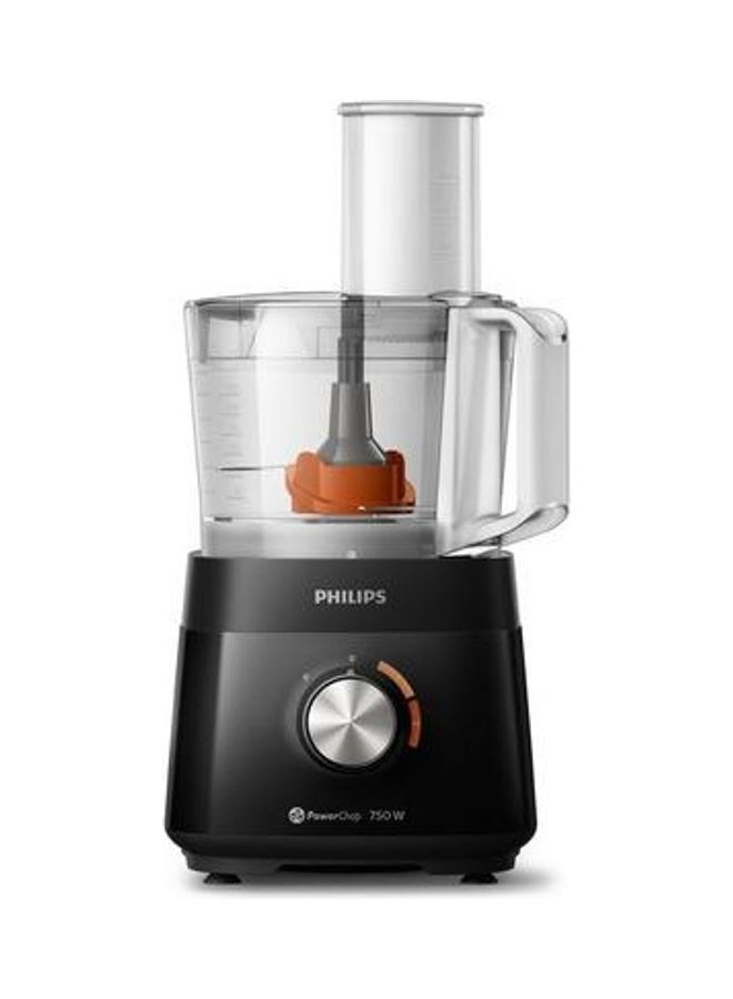 Philips - Food Processor 5000 Series - 2 Speeds, 6 Accessories including 1.5L Bowl & 1.5L Blender Jar, 1.5 L 750 W HR7302/90 Black - Image 1