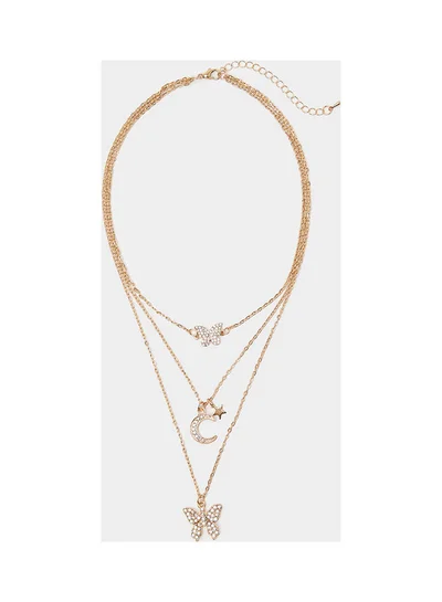 Closet By Styli Butterfly Layered Necklace