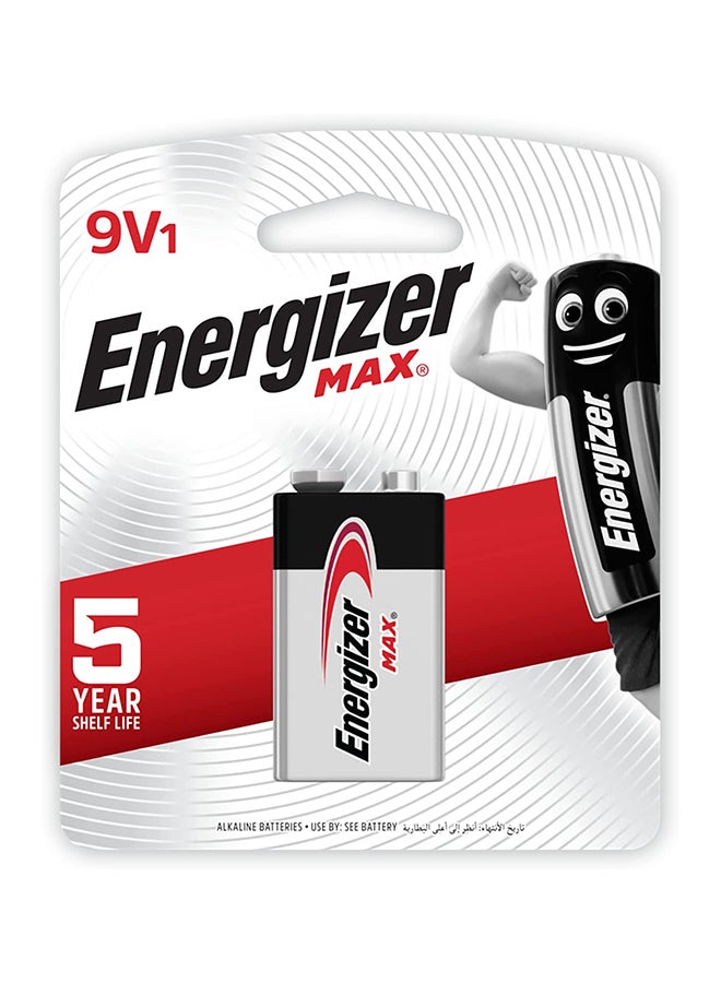 Energizer - Energizer Max Alkaline batteries - 9V 6LF22 Pack Of 1 Black/Silver - Image 1