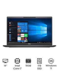 DELL Latitude 7400 Business And Professional (Upgraded Version) Laptop With 14-Inch Full HD Display, Core i7-8665u Processer/16GB RAM/1TB SSD/Intel UHD Graphics 620/Windows 11 /International Version English Black  - Image 1