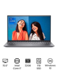 DELL Inspiron 15 5510 Professional (Upgraded Version) Laptop With 15.6 Inch Full HD Display, 11th Gen Core i7-11370H Processor/32GB RAM/1TB SSD/Intel Iris Xe Graphics/Windows 10/International Version English/Arabic Platinum  - Image 1