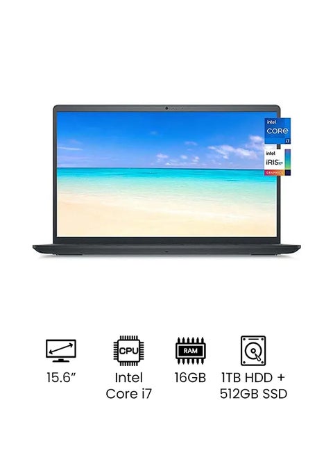 2022 Newest Inspiron 15 3000 Series 3511 (Upgraded Version) Laptop, 15.6-inch Full HD Touch Screen Display, 11th Gen Intel Core i7-1165G7 Processor/16GB RAM/512GB SSD + 1TB HDD/Intel Iris XE Graphics/Windows 11/International Version/ English/Arabic Black