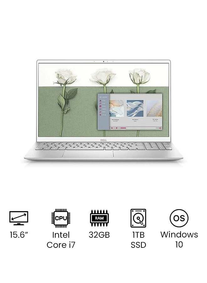 DELL - Inspiron 15 5000 5502 Business (Upgraded Version) Laptop With 15.6-Inch Full HD Full HD Display, Core i7-1165G7 Processer/32GB RAM/1TB SSD/Intel Iris Graphics/Windows 10 /International Version English Silver - Image 1