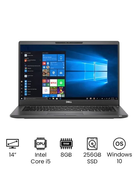 Latitude 7400 Laptop With 14-Inch HD Display, Core i5 Processor/8GB RAM/256GB SSD/Intel UHD Graphics/Windows 10 English/Arabic Black