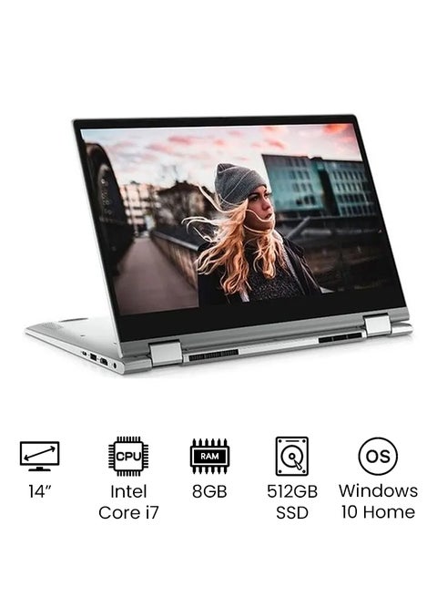 Inspiron 14 5406-INS-5046 Convertible 2-In-1 (Upgraded Version) Laptop With 14-Inch Full HD Display, Core i7 Processer/8GB RAM/512GB SSD/Intel Iris Xe Graphics/Windows 10 English grey