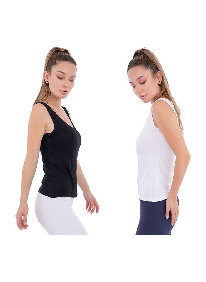 Mesery - Bundle Of Two Plain Tank Tops Black/White - Image 1