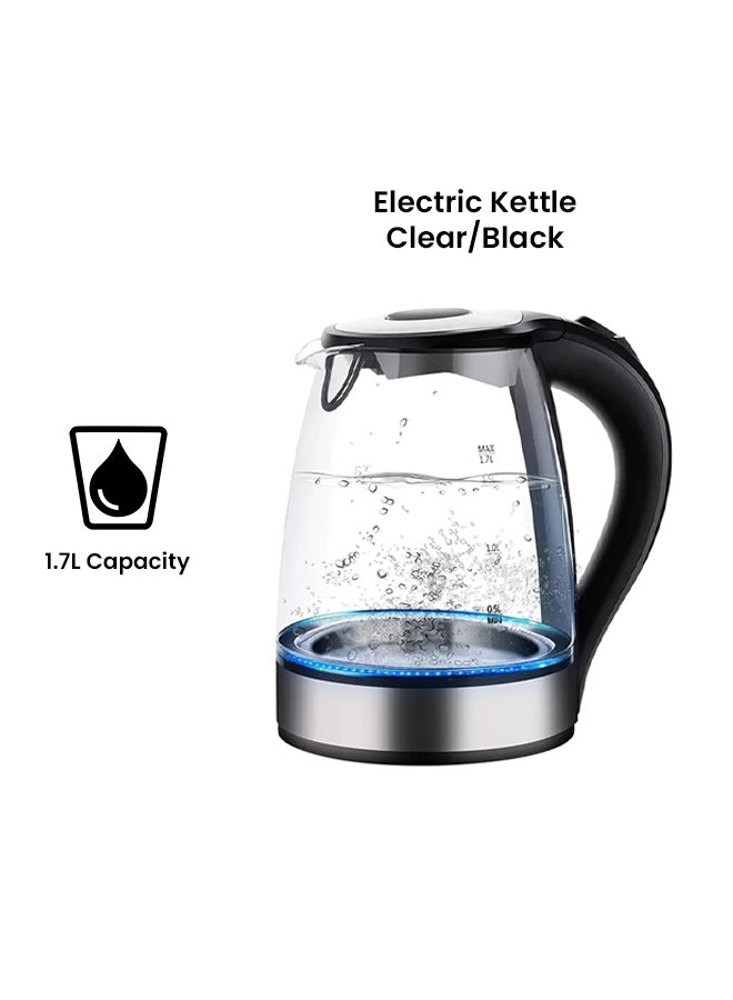 Generic - Double Wall Cordless Glass Electric Water Kettle 1.7 L H31990EU Clear/Black - Image 1