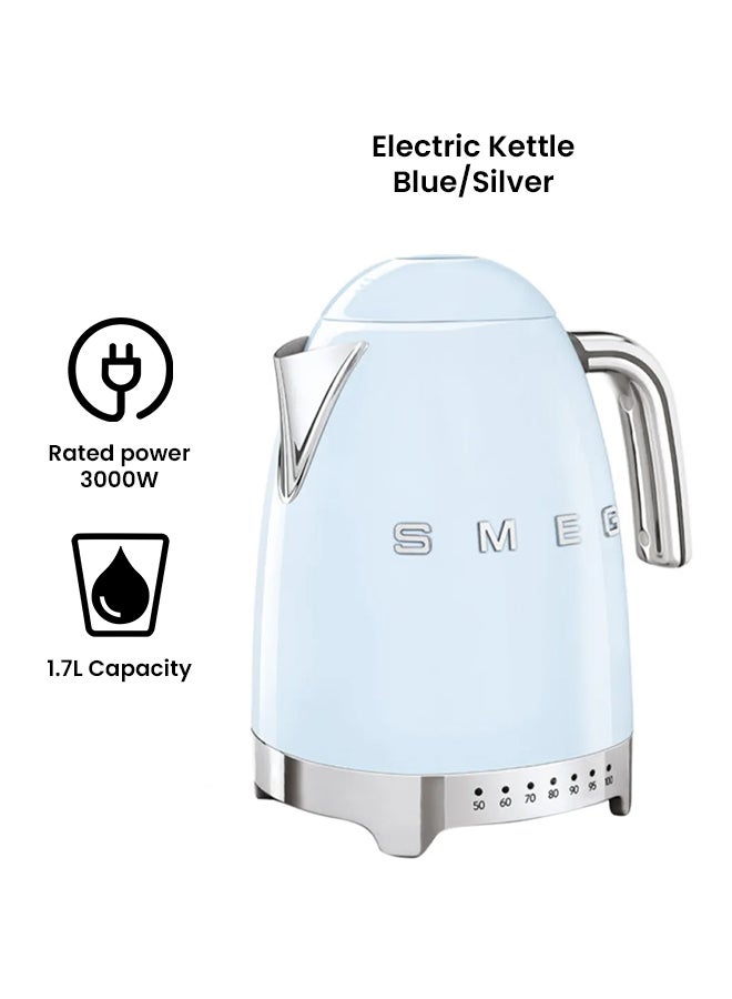 smeg Electric Kettle 1.7 L 2400 W KLF04PBUK/AU Blue/Silver  - Image 2