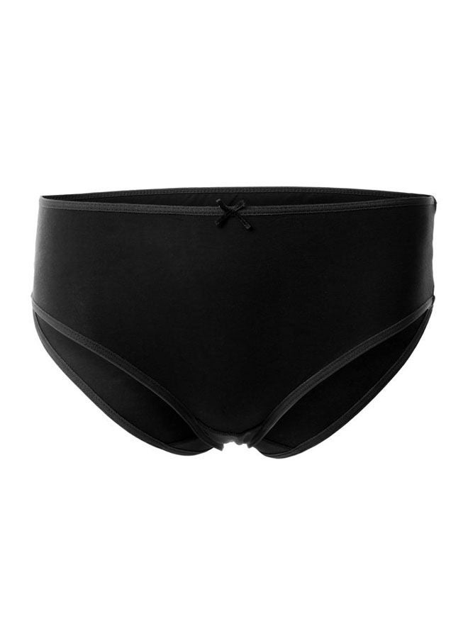 Mesery - Casual Plain Basic  High-Rise Underwear Set Black - Image 1