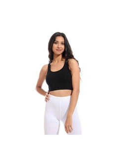 Full Coverage Non-wired Cross Back Sportive Bra For Women - Black